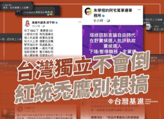 台灣獨立不會倒 紅統禿鷹別想搞