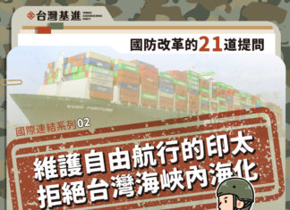 國際連結系列二:維護自由航行的印太,拒絕台灣海峽內海化